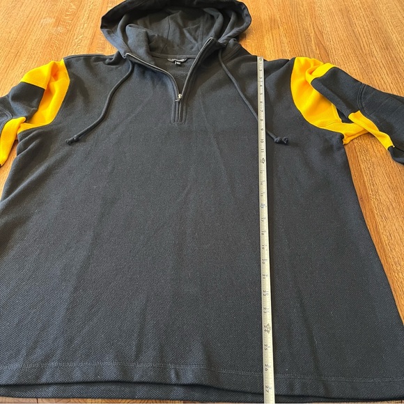 J. Peterman Men’s Elbow Patch Rugby Gray Yellow Shirt Large 100% Cotton - Picture 7 of 11